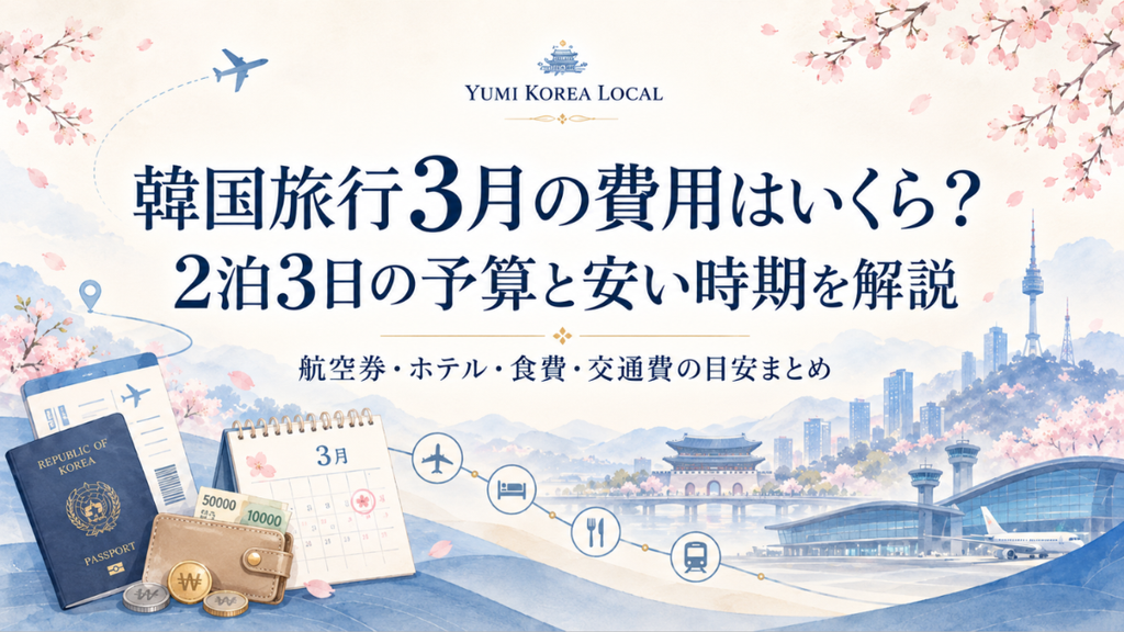 韓国旅行3月の費用はいくら？2泊3日の予算と安い時期を解説